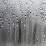 Water droplets on a glass surface
