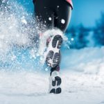 Woman running in winter
