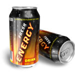 Energy drinks in metal cans